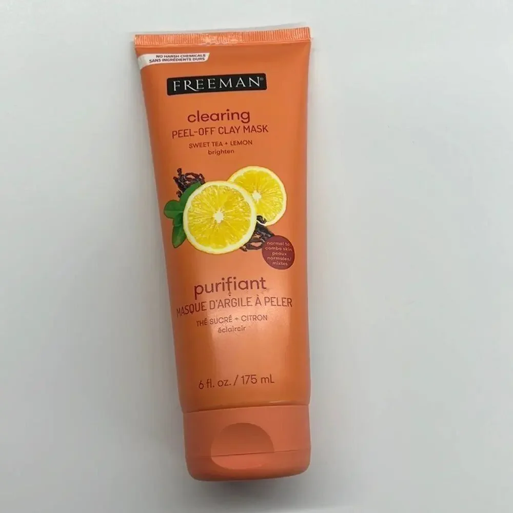 NWT FREEMAN‎ 2 PACK CLEARING PEEL-OFF CLAY MASK SWEET TEA + LEMON6 fl Oz